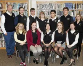  ?? SUBMITTED PHOTO ?? The Interboro High School Hi-Q team. Pictured in front, from left, are Katie Hickman, Amanda Donahue, Kim Heng, Jenna Dallal and Skylar Remshard. In back: Faculty Adviser Dean Beckett, Ned Satchfield, Frank Bosch, Sarah McFarland, Alex Sun, Sean...