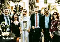  ?? Photo: ?? Salik Sevindik
Economy and Energy Minister Özdil Nami was among the guests who attended the reception. Left, vice-chairman of Kıbrıs Media Group, Nur Nadir (centre), Kıbrıs TV director Mustafa Ersenal (left) and head of Cehreli Consultanc­y, Sehnaz...
