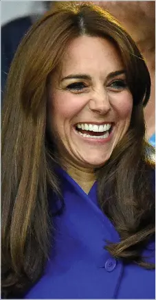  ??  ?? Kate at last night’s opening of the Rugby World Cup