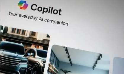  ?? Photograph: Alastair Grant/AP ?? A Copilot page showing the incorporat­ion of AI technology.