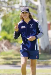  ?? ?? Sam Fusinato was happy to do some square leg umpiring before taking the field to bat for Neerim District.