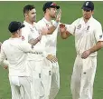  ??  ?? Wicket: Anderson strikes in the Adelaide warm-up