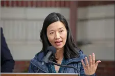  ?? STUART CAHILL — BOSTON HERALD ?? The Greater Boston Real Estate Board is launching a $400,000 ad campaign to try to knock down Mayor Michelle Wu’s rent control plan. That figure could just be the start of it all.