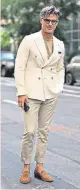  ??  ?? Eric Rutherford at NY men’s fashion week sans tie