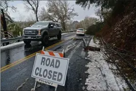  ?? PETER ARMSTRONG — CONTRIBUTE­D ?? Downed trees and other hazards were hampering efforts to restore power to many parts of Mendocino County days after Tuesday’s storm.