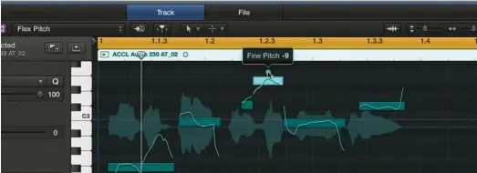  ?? ?? Logic Flex Pitch gives an accessible way to fix pitch issues