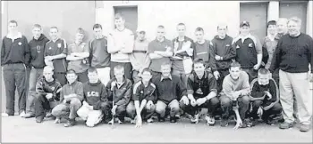 ?? (Pic: The Avondhu Archives) ?? St Catherines U16 hurling panel, mentors and bus driver, following a tournament back in 2002 where a win over Loughmore/Castleiney, a draw with Dórlas Óg and a defeat to O’Loughlin Gaels, wasn’t enough to progress, pictured outside famed Semple Stadium.