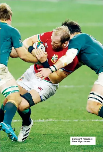  ??  ?? Constant menace: Alun Wyn Jones