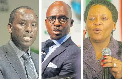  ?? /File pictures ?? On the list: The ANC was criticised for including the likes of Mosebenzi Zwane, far left, Malusi Gigaba and Nomvula Mokonyane on its candidate lists for the upcoming elections. While the IEC received 29 objections to the governing party’s lists, none of these objections were upheld.