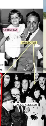  ??  ?? NIARCHOS TINA Tina first married Aristotle Onassis and had two children with him, Alexander and Christina. She divorced him after realising he was in love with Maria Callas (below). Aristotle later married Jackie Kennedy (below right), while Tina shockingly married her ex husband’s rival Stavros Niarchos (below left). JACKIE KENNEDY TINA ARISTOTLE ALEXANDER TINA CHRISTINA ARISTOTLE