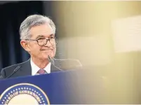  ?? PATRICK SEMANSKY THE ASSOCIATED PRESS ?? Fed chair Jerome Powell described this year’s drop in inflation as transitory, implying less chance of interest-rate cuts.