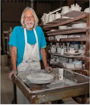  ?? (Arkansas Democrat-Gazette/Cary Jenkins) ?? Kimbo Dryden grew up at Dryden Pottery, which was founded in Ellsworth, Kan., in 1946 by his father, Jimmy Dryden. The business moved to Hot Springs in 1956, and Kimbo started working there full time when he was 18.