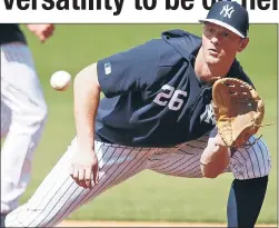  ?? N.Y. Post: Charles Wenzelberg ?? ALL FOR GLOVE: DJ LeMahieu, a three-time Gold Glove winner at second base, is ready to play first, second and third in his first season with the Yankees.