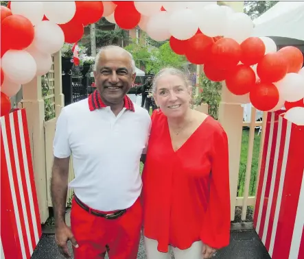 ?? PHOTOS: BILL BROOKS ?? Hosts with the most Michael and Linda Shaikh are pictured at their annual Canada Day celebratio­n. The Shaikhs have been hosting the celebratio­n in their Mount Royal home for many years but this year had special resonance with it being Canada’s 150th...