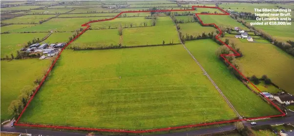  ??  ?? The 68ac holding is located near Bruff, Co Limerick and is guided at €10,000/ac