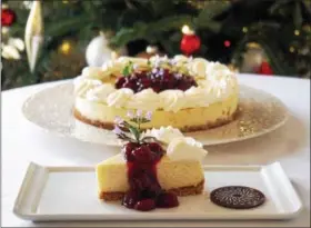  ?? PHOTO BY EMILY RYAN ?? This holiday cheesecake “has a little twist,” says pastry chef Vanessa Casper of Longwood Gardens.