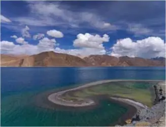  ??  ?? One of the world’s most spectacula­r high altitude lakes, at 14270 ft above sea level, is the Pangong                                                                                                                                                           
