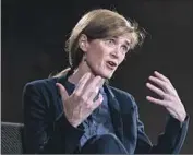  ?? Jacquelyn Martin Associated Press ?? PEOPLE know the difference between providing emergency humanitari­an assistance and trying to make “a new Cold War,” Samantha Power said.