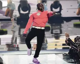  ?? CHRIS PIZZELLO Invision/AP ?? DaBaby performs ‘Suge’ at the 2019 BET Awards at the Microsoft Theater in Los Angeles.