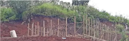  ?? Photo: Wati Talebula ?? Akuila Petero’s proposed home and worship house under constructi­on at Nasaibitu Village in Wainibuka, Tailevu.