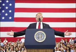  ?? TOM BRENNER / NEW YORK TIMES ?? President Donald Trump speaks Tuesday during a campaign-style rally in Nashville, Tennessee. In a tweet Thursday, Trump complained about an erroneous report last year by ABC investigat­ive reporter Brian Ross, saying: “He tanked the market with an ABC...
