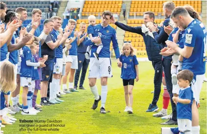  ?? ?? Tribute Murray Davidson was given a guard of honour after the full-time whistle