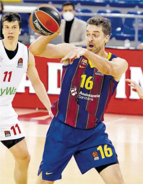  ?? // V. ENRICH ?? Pau Gasol acabó su carrera donde comenzó, el Barça