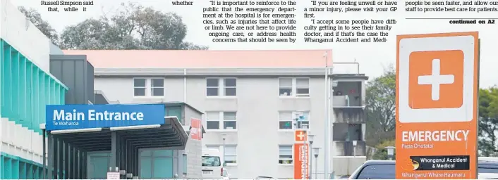  ?? Photo / Lewis Gardner ?? Collective­ly, about 50,000 people visit Whanganui Accident and Medical (WAM) and the Whanganui Hospital emergency department each year.