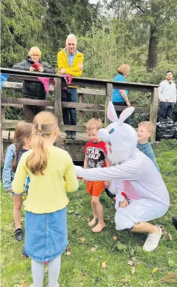  ?? ?? Friendly face The Easter Bunny was a big hit with youngsters