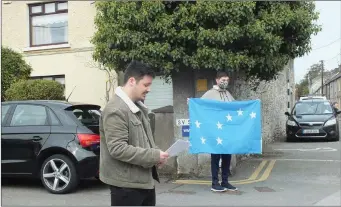  ??  ?? James Curtis of Mallow Sinn Fein makes his address at Barrack Street in September on the centenary of the taking of Mallow Barracks in 1920.