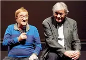  ??  ?? Con Dalla Lucio Dalla (1943 – 2012) e David Zard nel 2010 in occasione della presentazi­one a Milano di «Tosca amore disperato», l’opera moderna scritta da Dalla
