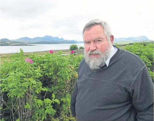  ??  ?? ON LOCATION: Retired teacher John Williams from Melness close to the proposed site of the spaceport by A’Moine, west of Tongue