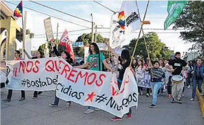  ?? (LA VOZ) ?? Marchas. En Río Tercero se han realizado también movilizaci­ones en contra de las agresiones a mujeres.