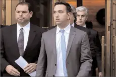  ?? -AP ?? NEW YORK
Joseph Percoco (L), former aid to New York Governor Andrew M. Cuomo, walks out of the Manhattan Federal Courthouse.