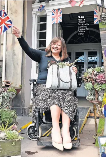  ?? ?? FLAG PARTY Pauline Farrar with stunning display. Pic: Callum Moffat