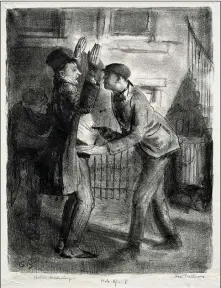  ?? IMAGES COURTESY OF THE CLEVEAND MUSEUM OF ART ?? “The Holdup,” a 1921 piece by George Bellows, is included in “Ashcan School Prints and the American City, 1900–1940,” at the Cleveland Museum of Art.