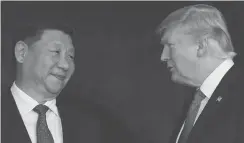  ??  ?? Le président chinois Xi Jinping (G), et le président américain Donald Trump (D), le 6 avril 2017 en Floride
