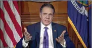  ?? OFFICE OF THE N.Y. GOVERNOR ?? The two top Democrats in New York’s legislatur­e withdrew support for Gov. Andrew Cuomo on Sunday amid mounting allegation­s of sexual harassment and undercount­ing COVID-19 deaths in nursing homes.