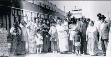  ??  ?? The prosperous family would gather en masse at the old Durban airport to see off someone flying overseas.this picture was taken some time in the 1960s.