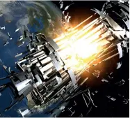  ??  ?? Fuel left in old rocket stages can explode, creating a cloud of space debris