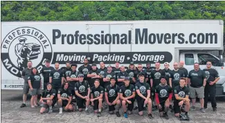  ?? PHOTO COURTESY OF PROFESSION­AL MOVERS.COM ?? Profession­al Movers.com creates a culture of appreciati­on and respect among its staff to give their customers the best possible moving experience.