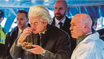  ?? FILE PIC ?? A previous criminal conviction for religious hate speech against Geert Wilders did little to stop his electoral advance.