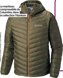  ??  ?? Le manteau compressib­le de Columbia, dans la collection Titanium