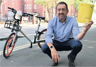  ??  ?? ●●Cycling tsar Chris Boardman launched the plan to build a thousand miles of cycle paths across Greater Manchester last week