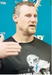  ?? TAIMY ALVAREZ/STAFF PHOTO ?? Dolphins interim coach Dan Campbell speaks Monday about the victory against Tennessee.