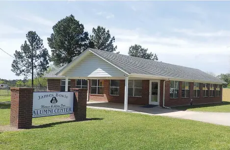  ??  ?? n The new James Bowie Marvin and Aileen Poer Alumni Center has received some repairs and repainting in preparatio­n for the dedication ceremony in Simms, Texas. The center is just a stone’s throw from the James Bowie School and will house memorabili­a.