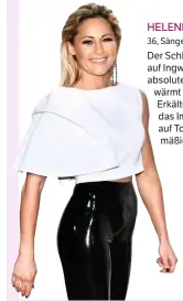  ??  ?? HELENE FISCHER, 36, Sängerin Der Schlager-Star schwört auf Ingwer. Die Knolle ist eine absolute Allzweckwa­ffe – sie wärmt die Stimme, hilft bei Erkältunge­n und unterstütz­t das Immunsyste­m. Auch auf Tournee trinkt sie regelmäßig Ingwertee