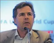  ?? AFP ?? FIFA Chief Commercial Officer Philippe Le Floc’h during a FIFA U17 World Cup media conference in New Delhi on Thursday.