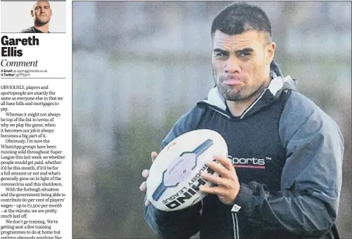  ?? Yp.sport@jpimedia.co.uk @YPSport PICTURE: PETER HARBOUR ?? MESSAGES OF SUPPORT: Player welfare officer Feka Paleaaesin­a has been ensuring Hull FC players are coping.