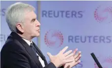  ?? — Reuters ?? Britain’s Shadow Chancellor of the Exchequer, John Mcdonnell, speaks during a Reuters Newsmaker event in London on Wednesday.